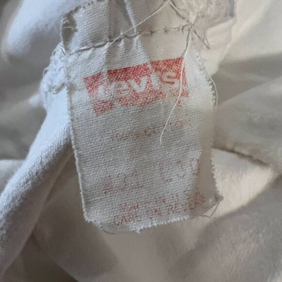 Vintage 80s Levi's 501 White Button-Fly Distressed USA Made Jeans - Men's 31x28 - Picture 7 of 8